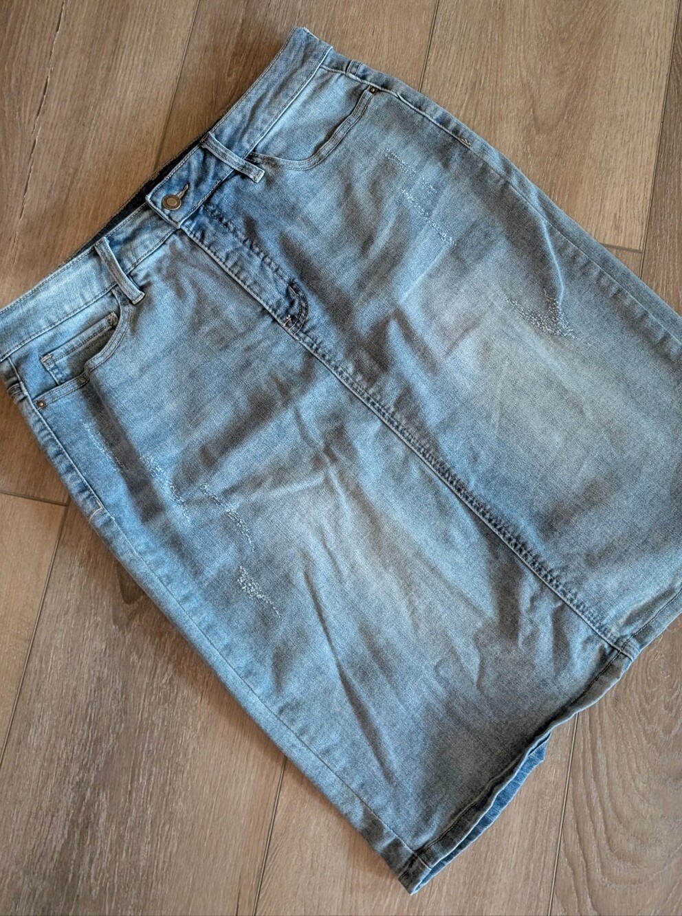 Light blue denim midi skirt size M/L